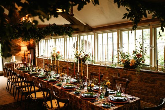 Interior of Carpenters Shop with table decorations