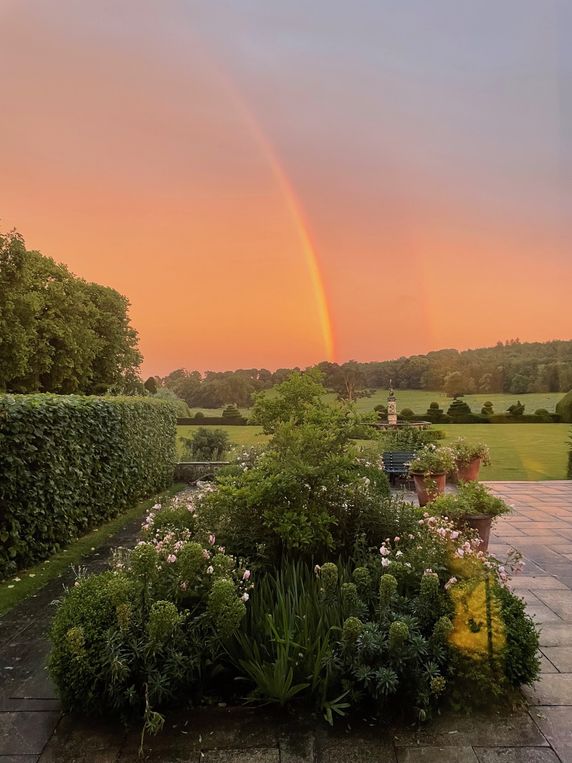 Garden with rainbow